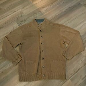 Oscar de la Renta Tan Knit Button Down Cardigan Size 2XLT